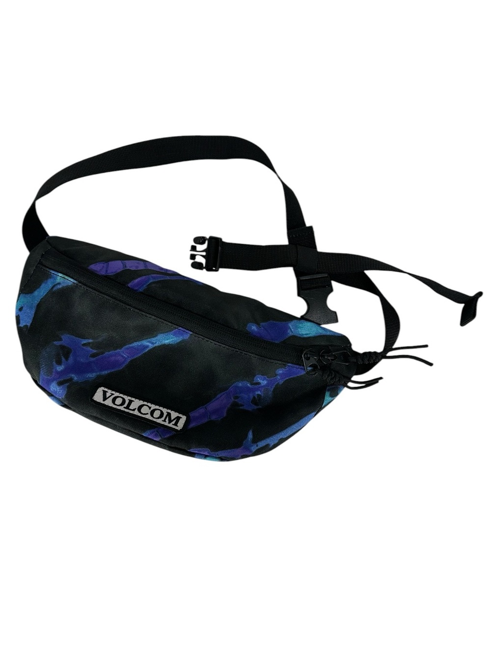 VOLCOM / Black Blue & Purple Waist Pack / Adjustable Strap / Rave Outdoor Emo